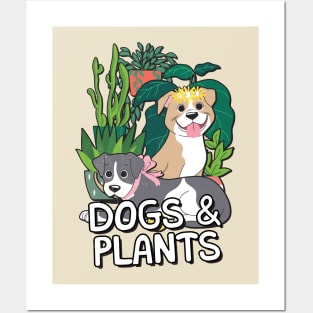 cute dogs and plants Posters and Art